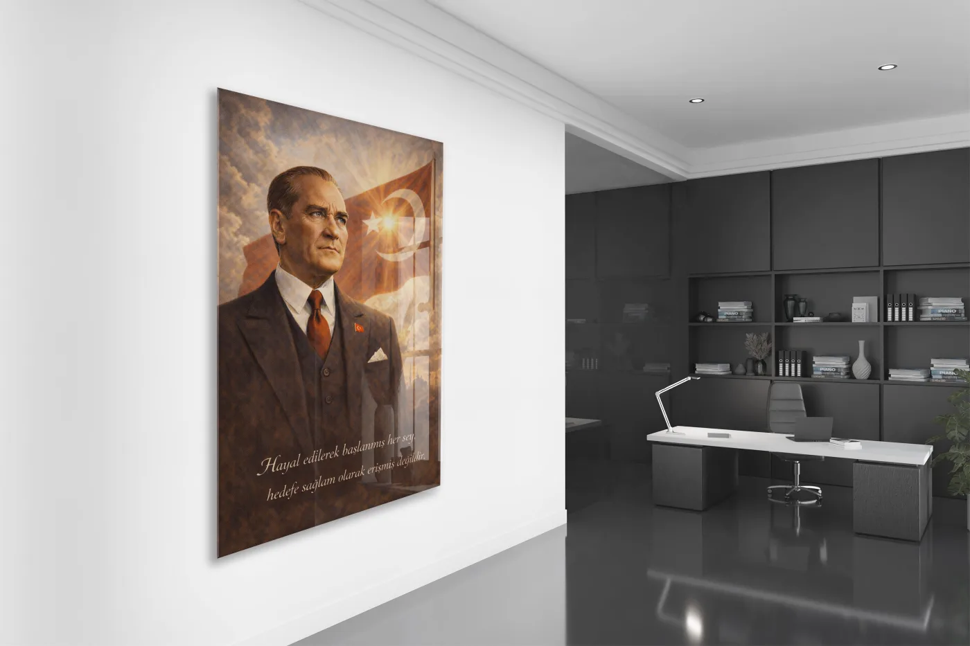 Mustafa Kemal Atatürk Cam Tablo - PeonyAta015 — görsel 4