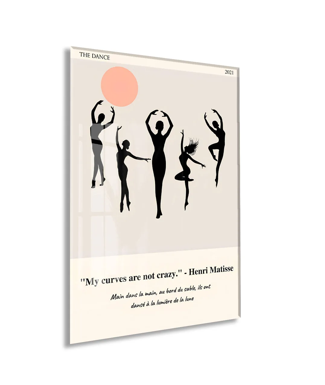 Matisse The Dance Cam Tablo | Minimal Dans Figürleri UV Baskılı Temperli Cam Duvar Dekoru - Peony160 — görsel 1