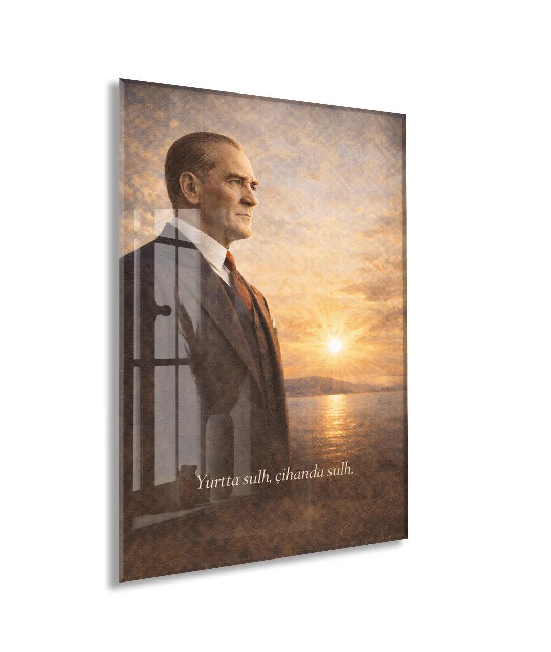 Mustafa Kemal Atatürk Cam Tablo - PeonyAta018 — görsel 1