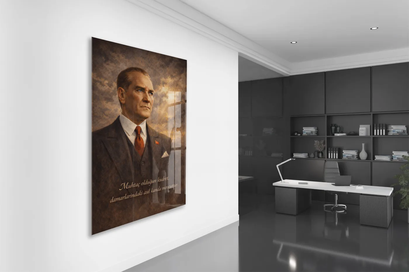 Mustafa Kemal Atatürk Cam Tablo- PeonyAta008 — görsel 4