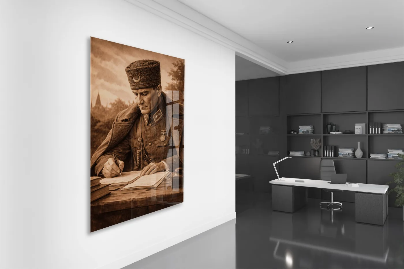 Mustafa Kemal Atatürk Cam Tablo - PeonyAta030 — görsel 4