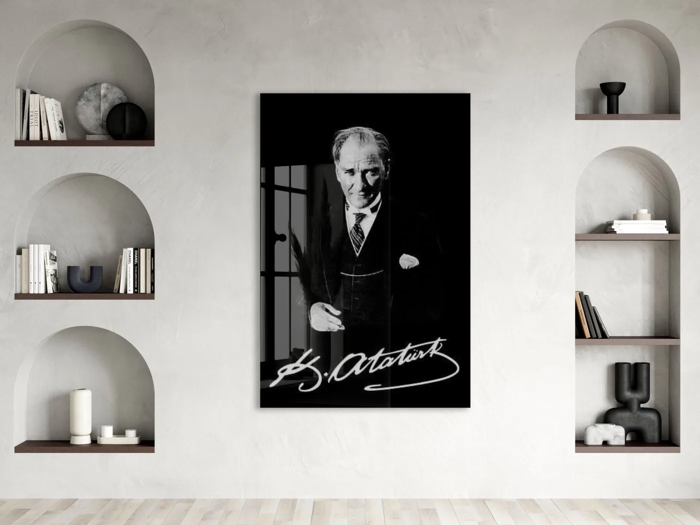 Mustafa Kemal Atatürk | Modern Cam Tablo-PeonyAta079 — görsel 3