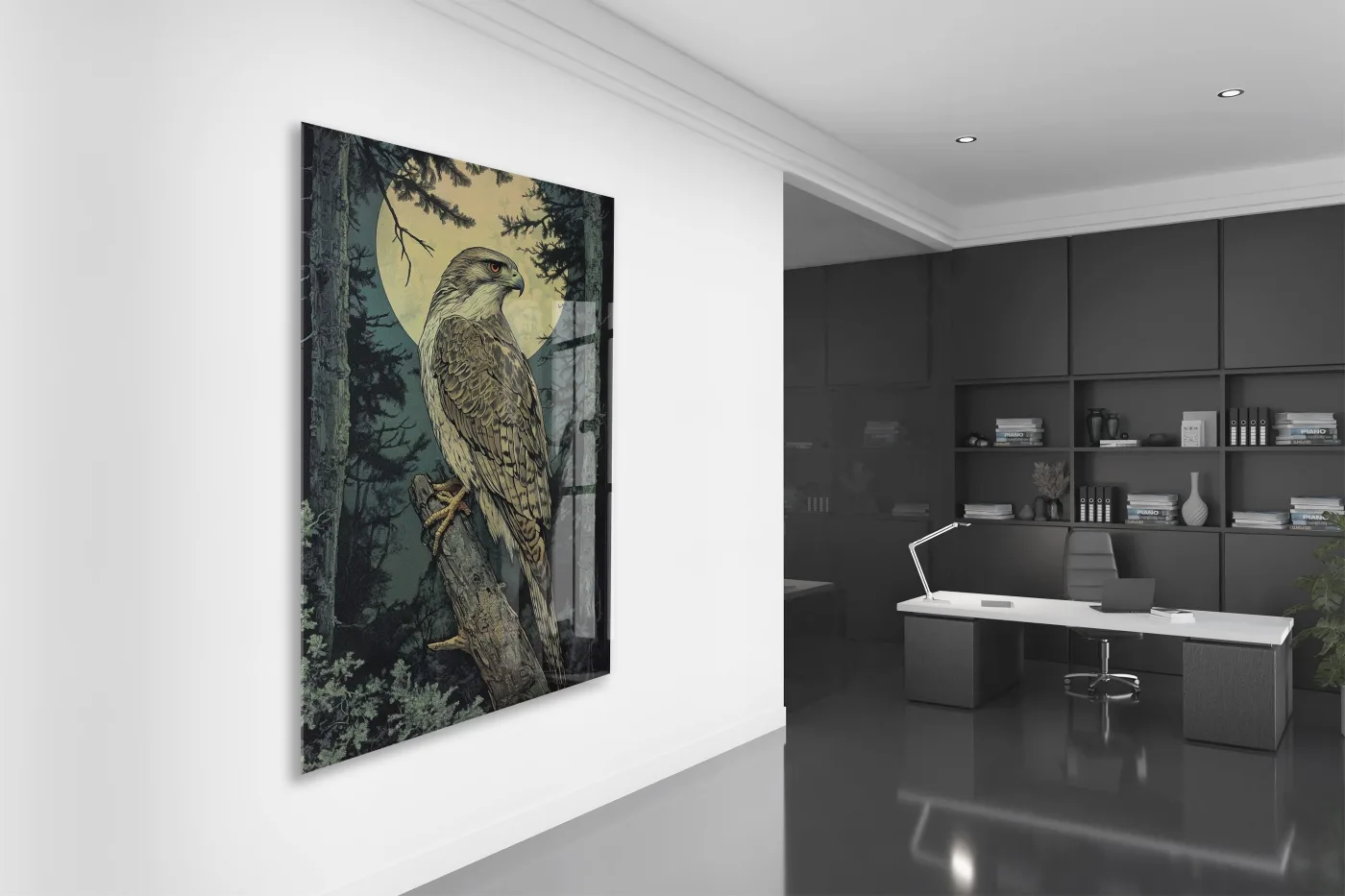 Gece Ormanında Yırtıcı Kuş Poster – Doğa ve Vahşi Yaşam Dekoru - Peony114 — görsel 5