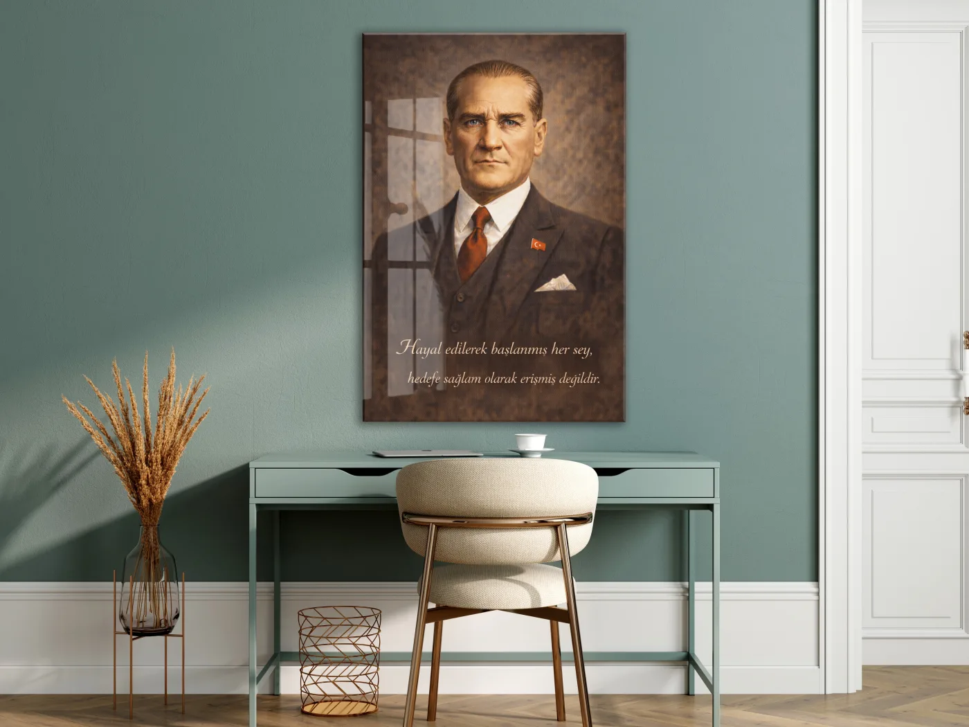 Mustafa Kemal Atatürk Cam Tablo - PeonyAta014 — görsel 6