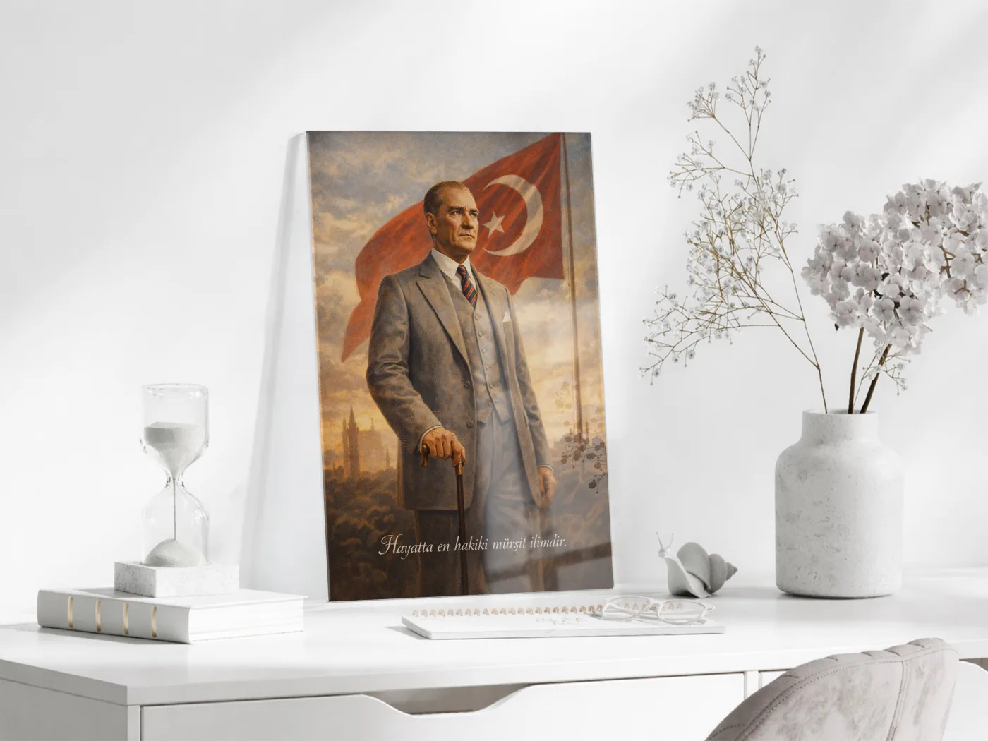 Mustafa Kemal Atatürk Cam Tablo- PeonyAta002 — görsel 3