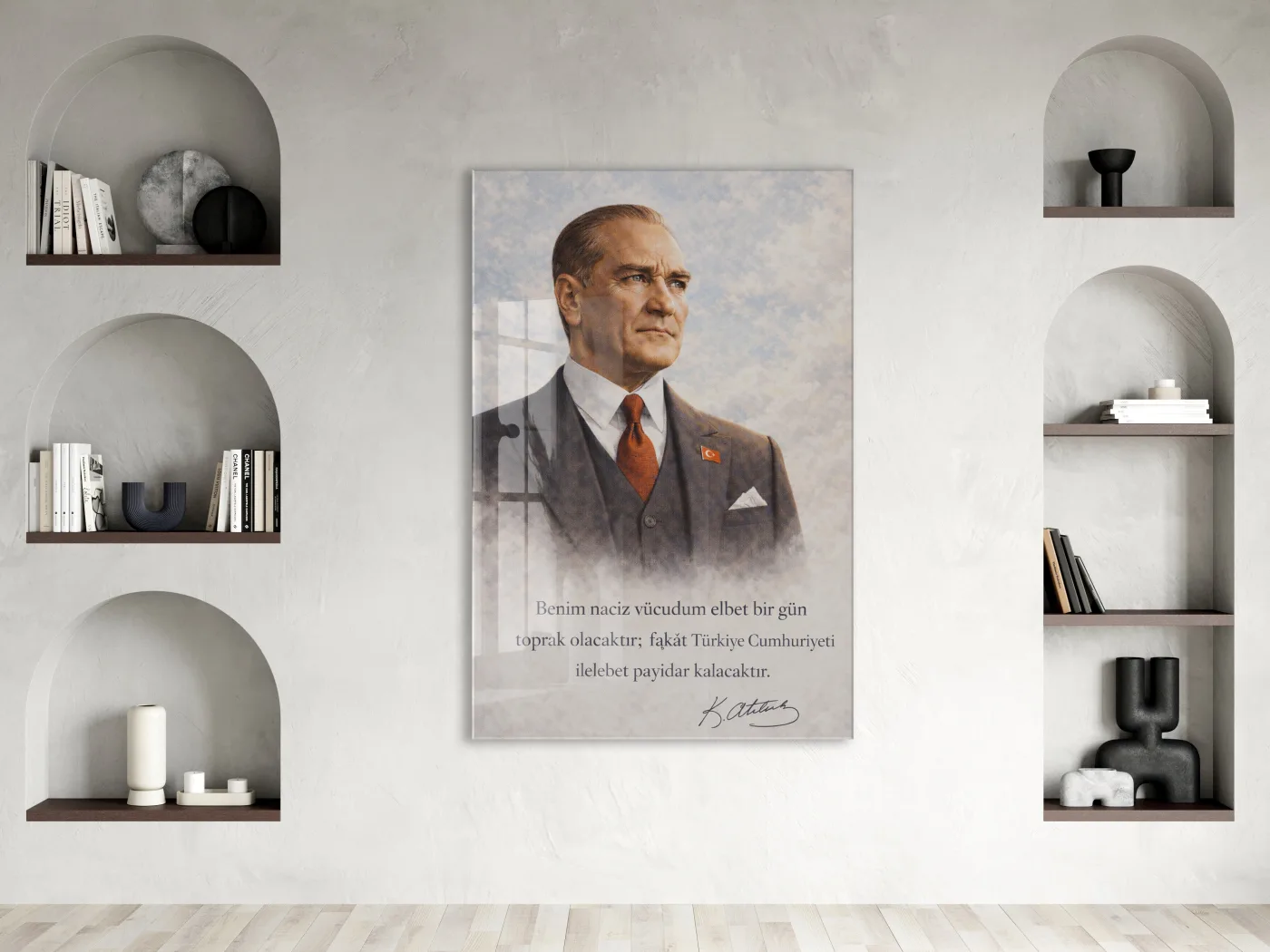Mustafa Kemal Atatürk Cam Tablo - PeonyAta021 — görsel 2