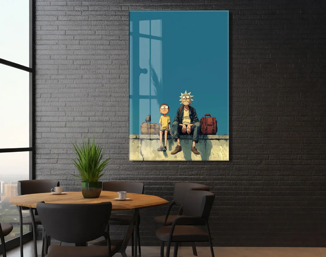 Rick and Morty Bavullu Sahne – Bilim Kurgu Cam Duvar Dekoru - Peony131 — görsel 6