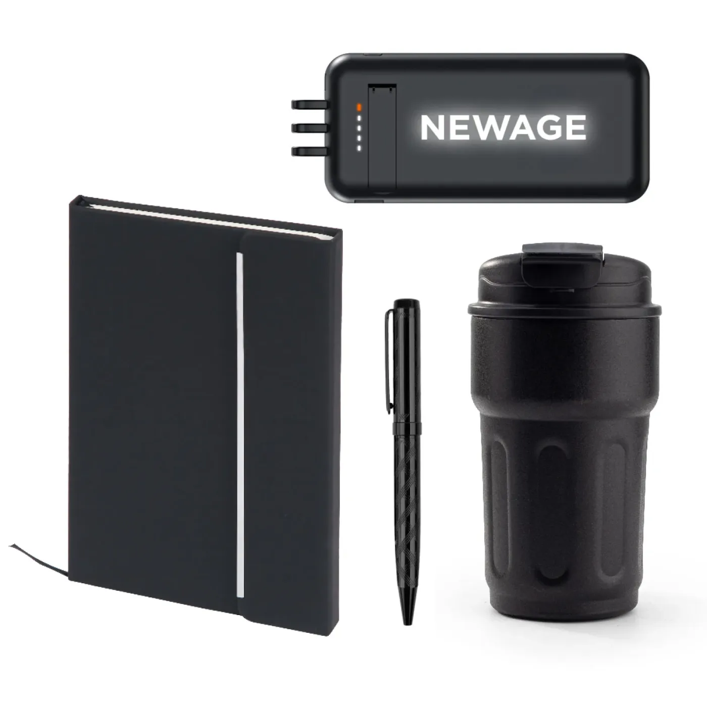 Premium Promosyon 4’lü Teknolojik Kurumsal Hediye Seti – Wireless Powerbank, Termos, Defter ve Metal Kalem — görsel 2