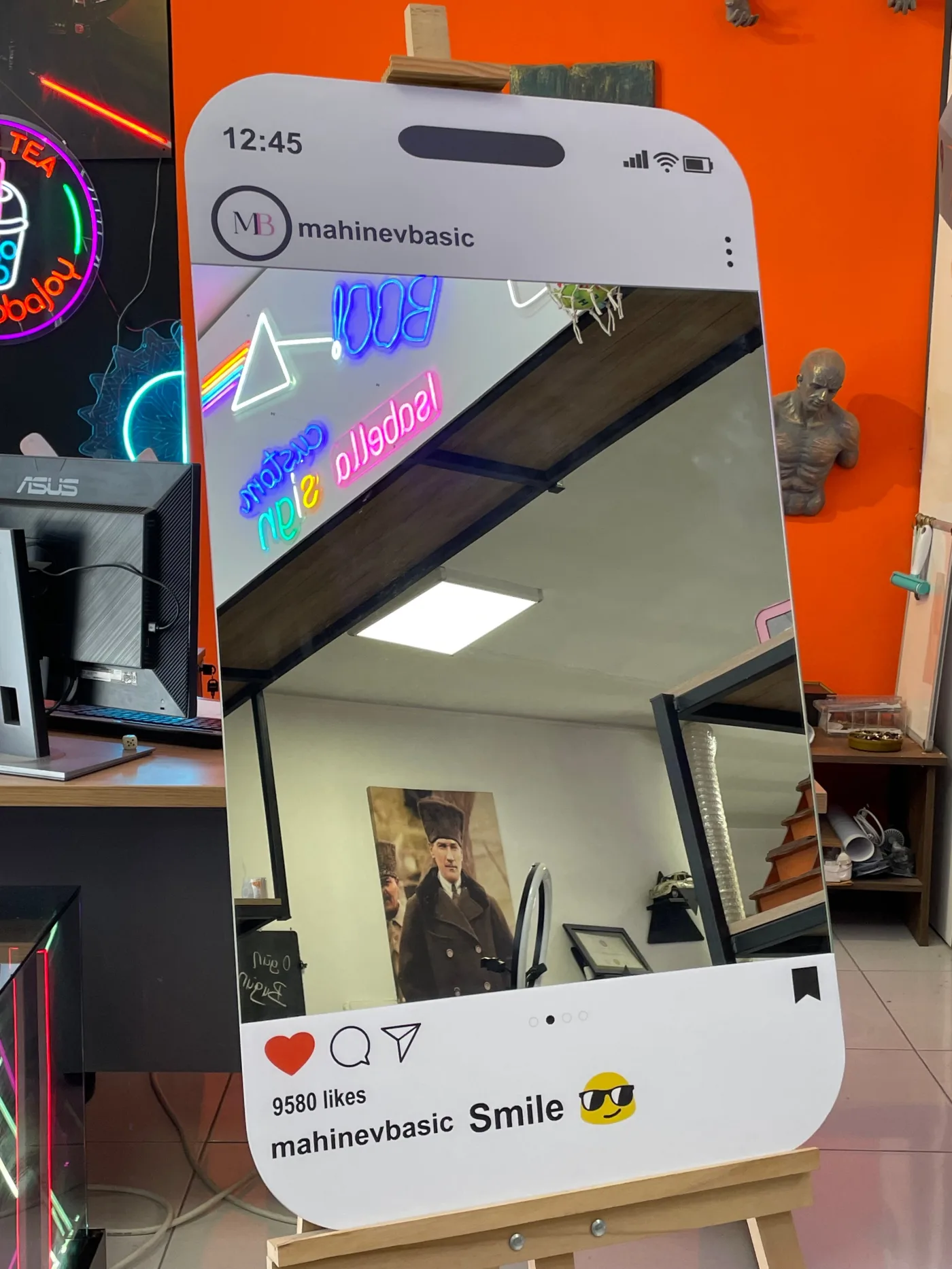 Kişiye Özel Instagram Selfie Aynası | Logo Baskılı İşletme Aynası | 4 mm Gerçek Ayna — görsel 4