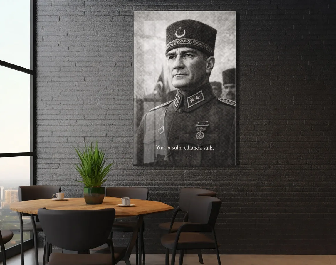 Mustafa Kemal Atatürk Cam Tablo - PeonyAta019 — görsel 5