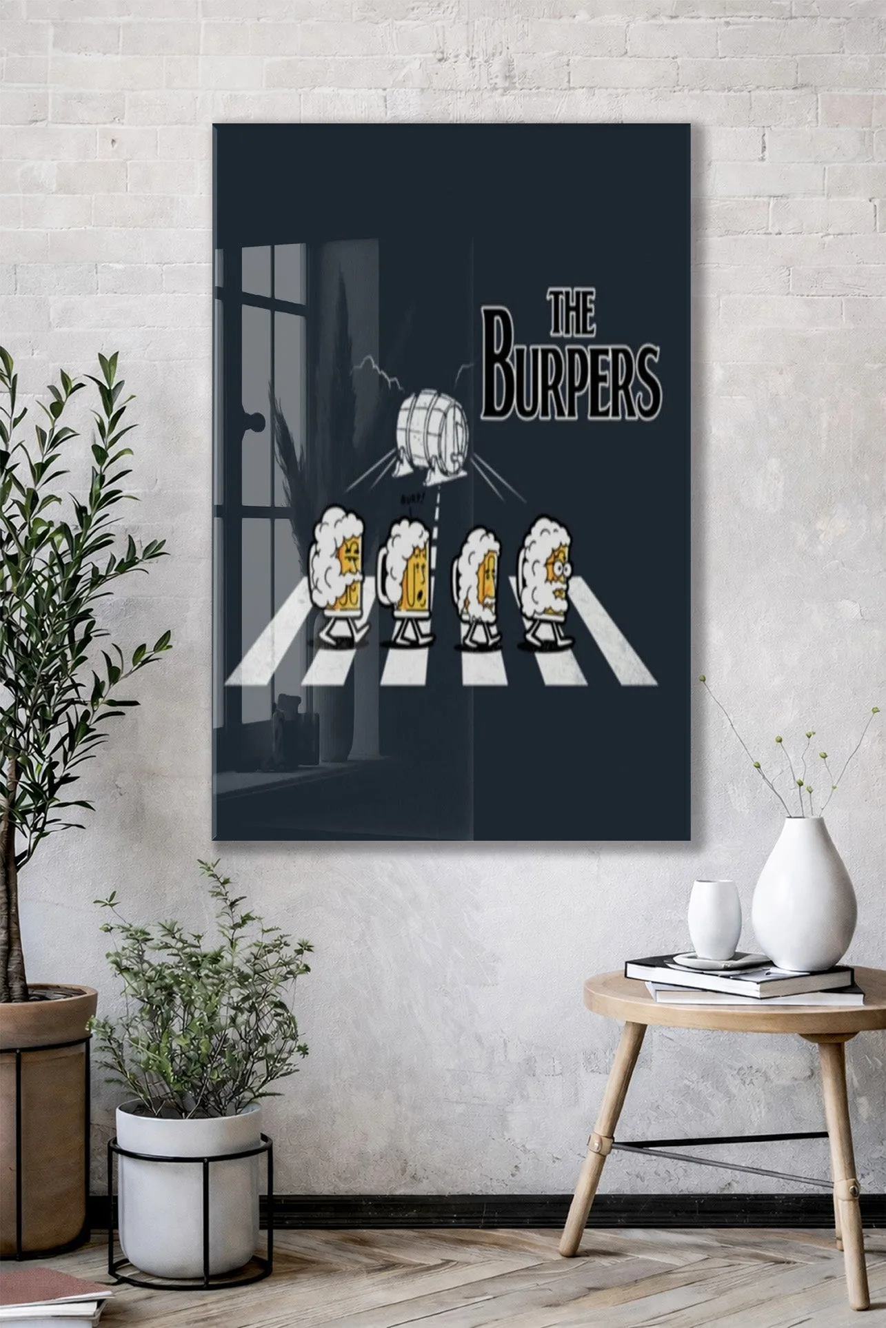 The Burpers Mizahi Duvar Tablosu – Bira Temalı Yaya Geçidi Parodi Tasarım- Peony105 — görsel 2