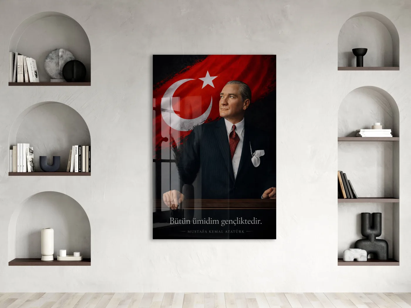 Mustafa Kemal Atatürk | Modern Cam Tablo-PeonyAta088 — görsel 2