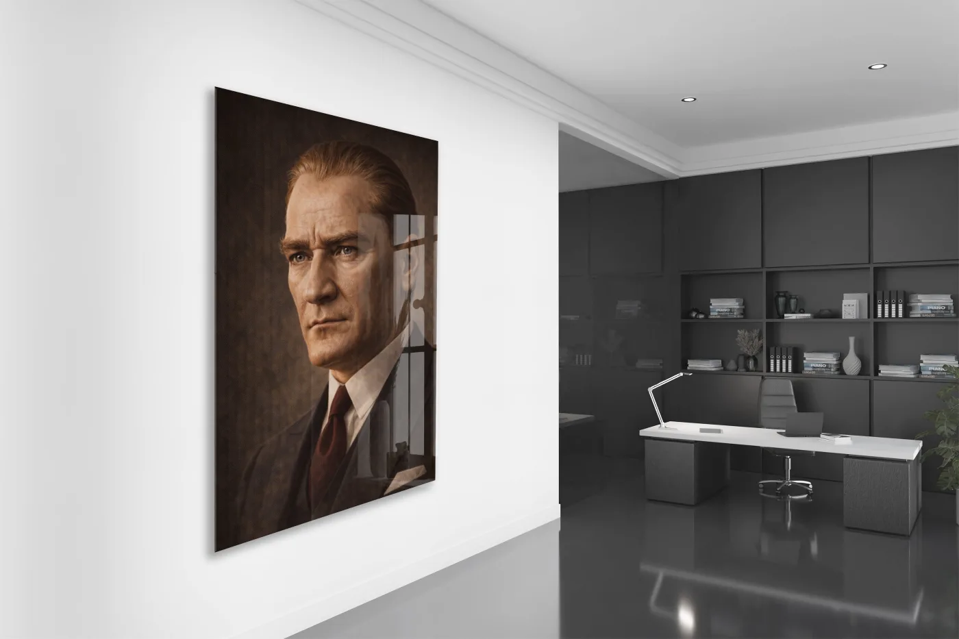 Mustafa Kemal Atatürk Cam Tablo - PeonyAta038 — görsel 3