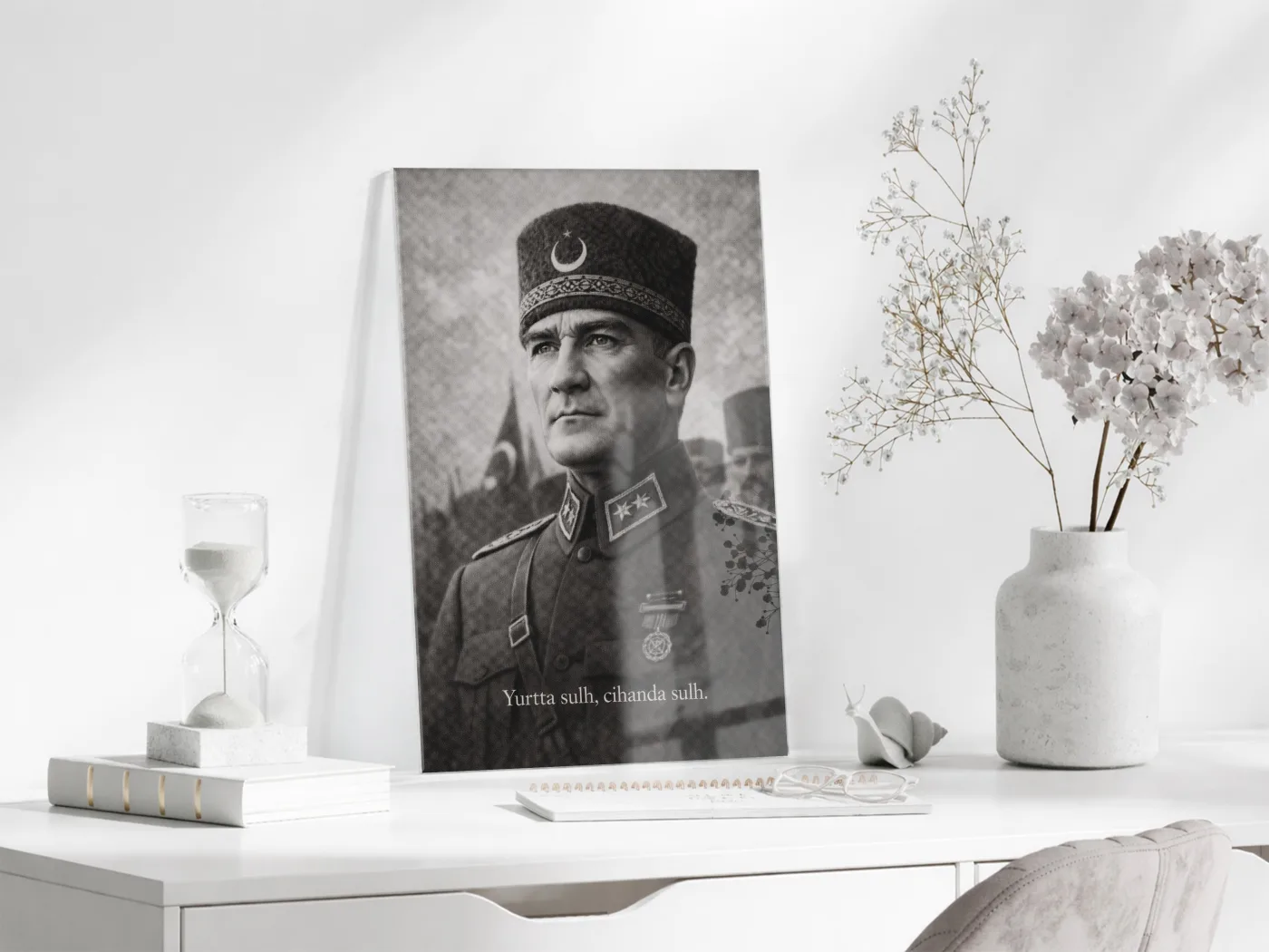 Mustafa Kemal Atatürk Cam Tablo - PeonyAta019 — görsel 6