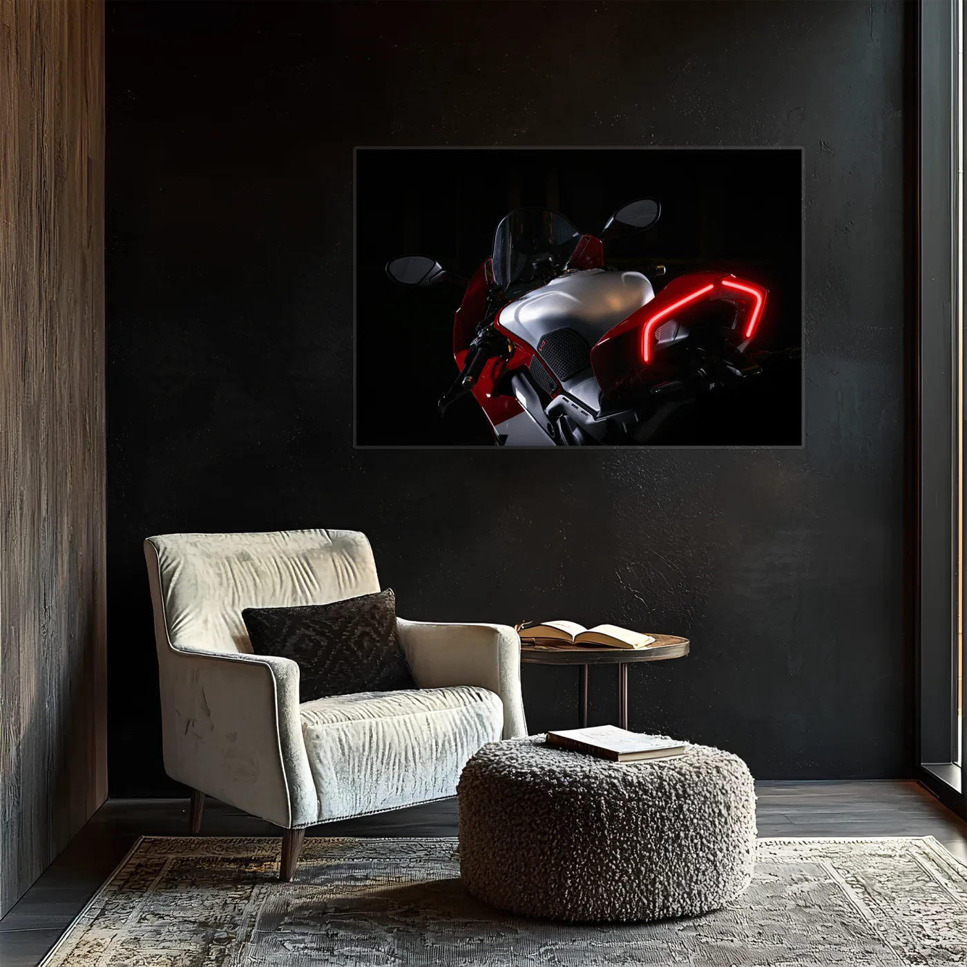 Spor Motosiklet UV Baskı Neon Tablo | LED Stop Işıklı Pleksi Duvar Dekoru | Motor Tutkunları İçin Özel Tasarım — görsel 4