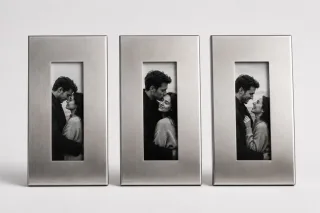 LINEA | Paslanmaz Çelik Fotoğraf Çerçevesi – Modern Metal Duvar Çerçevesi 14x34 cm — müşteri fotoğrafı