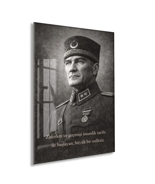 Mustafa Kemal Atatürk Cam Tablo - PeonyAta020