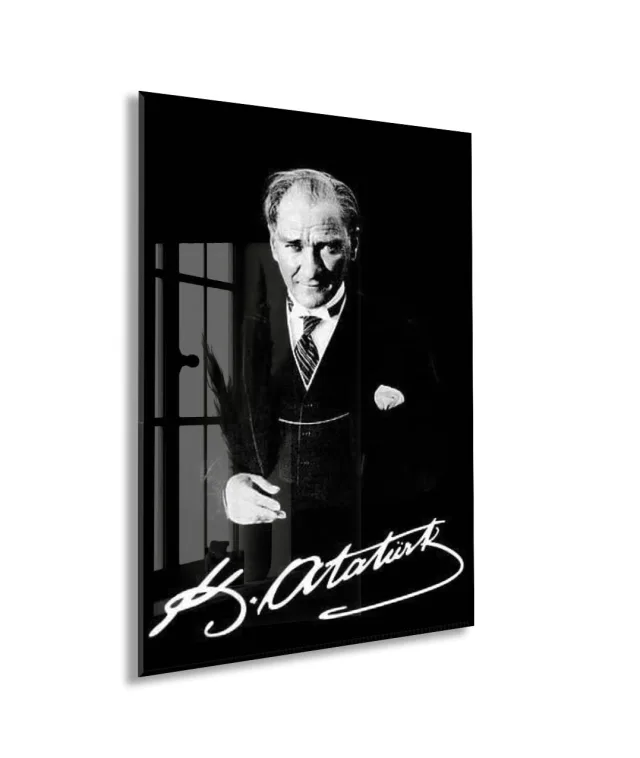 Mustafa Kemal Atatürk  | Modern Cam Tablo-PeonyAta079