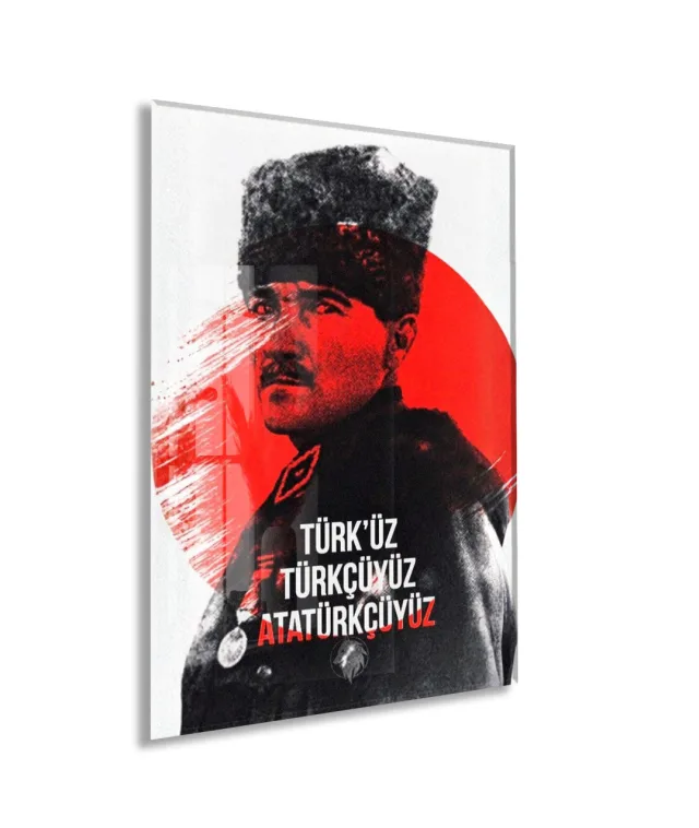Mustafa Kemal Atatürk  | Modern Cam Tablo-PeonyAta107