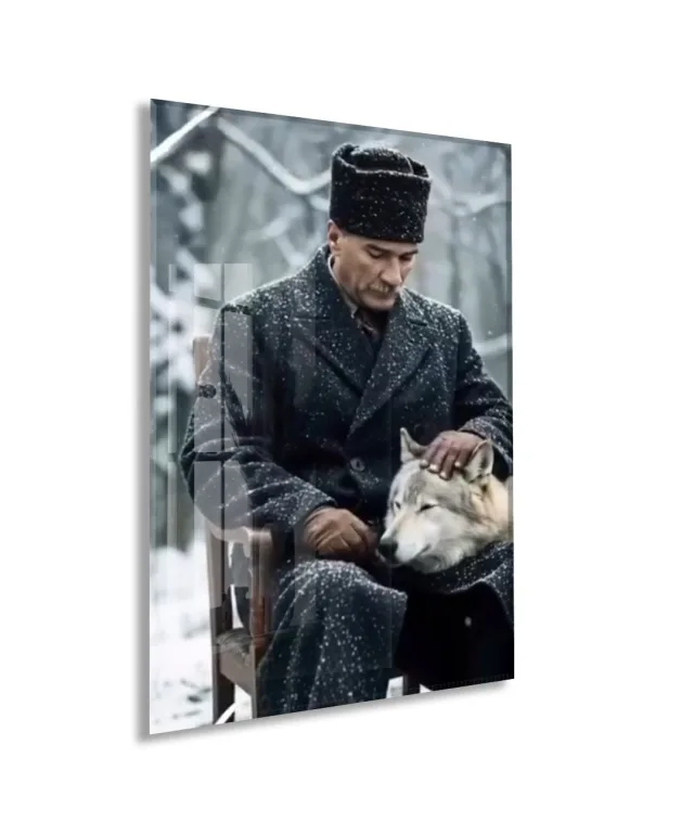 Mustafa Kemal Atatürk  | Modern Cam Tablo-PeonyAta100