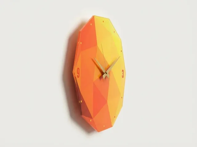 Prisma | Pleksi Duvar Saati 40x40 cm | UV Baskılı Geometrik Modern Saat