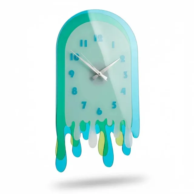Melt | Pleksi Duvar Saati 40 cm | 3 Katmanlı UV Baskılı Modern Dekoratif Saat