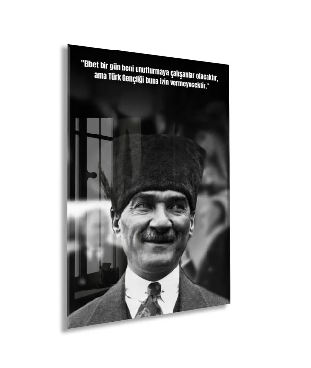 Mustafa Kemal Atatürk  | Modern Cam Tablo-PeonyAta084