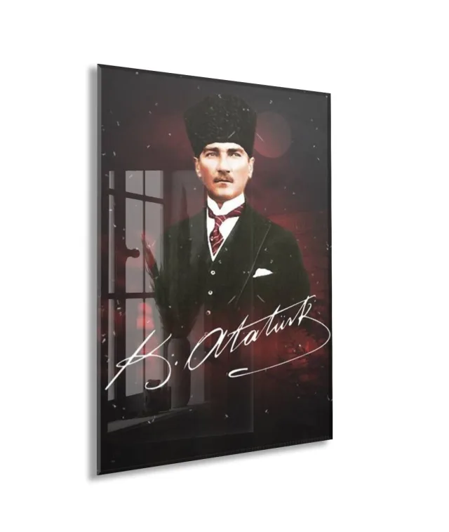 Mustafa Kemal Atatürk  | Modern Cam Tablo-PeonyAta086