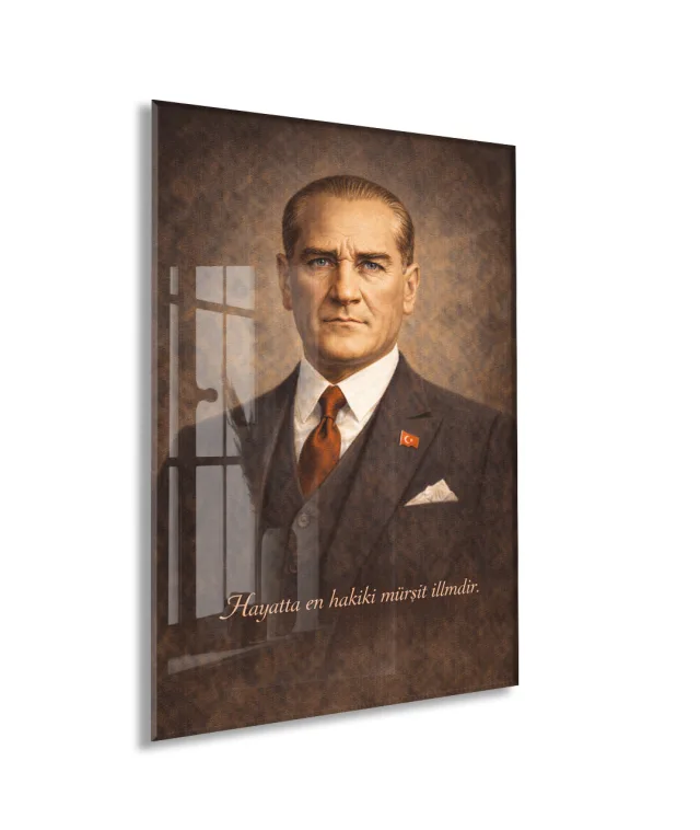 Mustafa Kemal Atatürk Cam Tablo - PeonyAta013