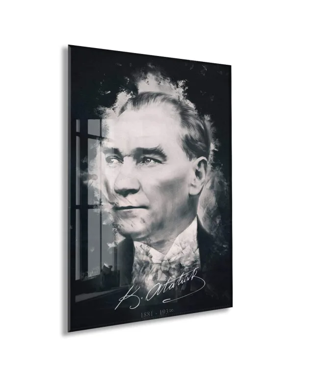 Mustafa Kemal Atatürk  | Modern Cam Tablo-PeonyAta102