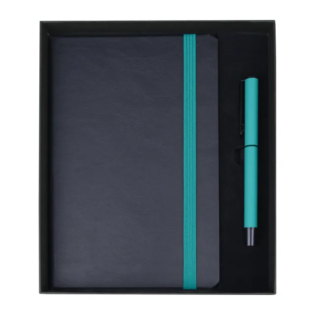 Premium Promosyon Gülpınar Defter ve Roller Kalem Seti – 13×21 cm Özel Kutulu Kurumsal Hediye Seti