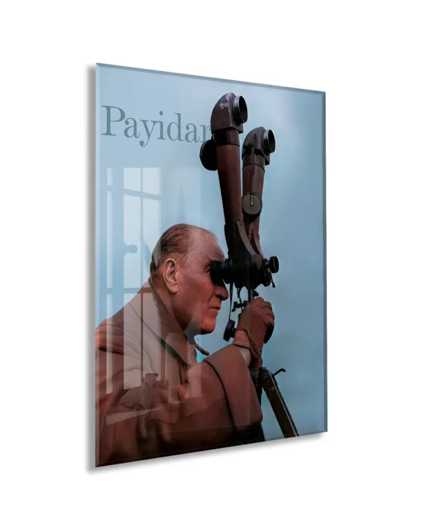 Payidar Atatürk Cam Tablo – İleri Görüş ve Stratejik Liderliği Yansıtan 4 mm Temperli Cam Duvar Dekoru-PeonyAta1012