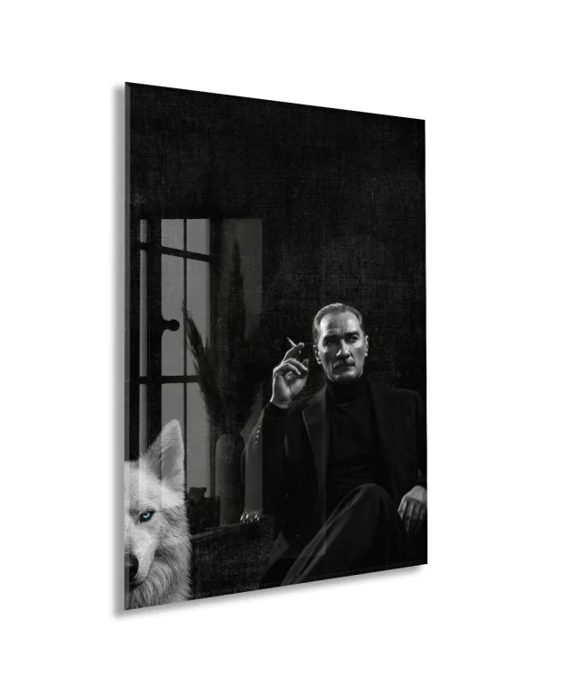 Mustafa Kemal Atatürk  | Modern Cam Tablo-PeonyAta097
