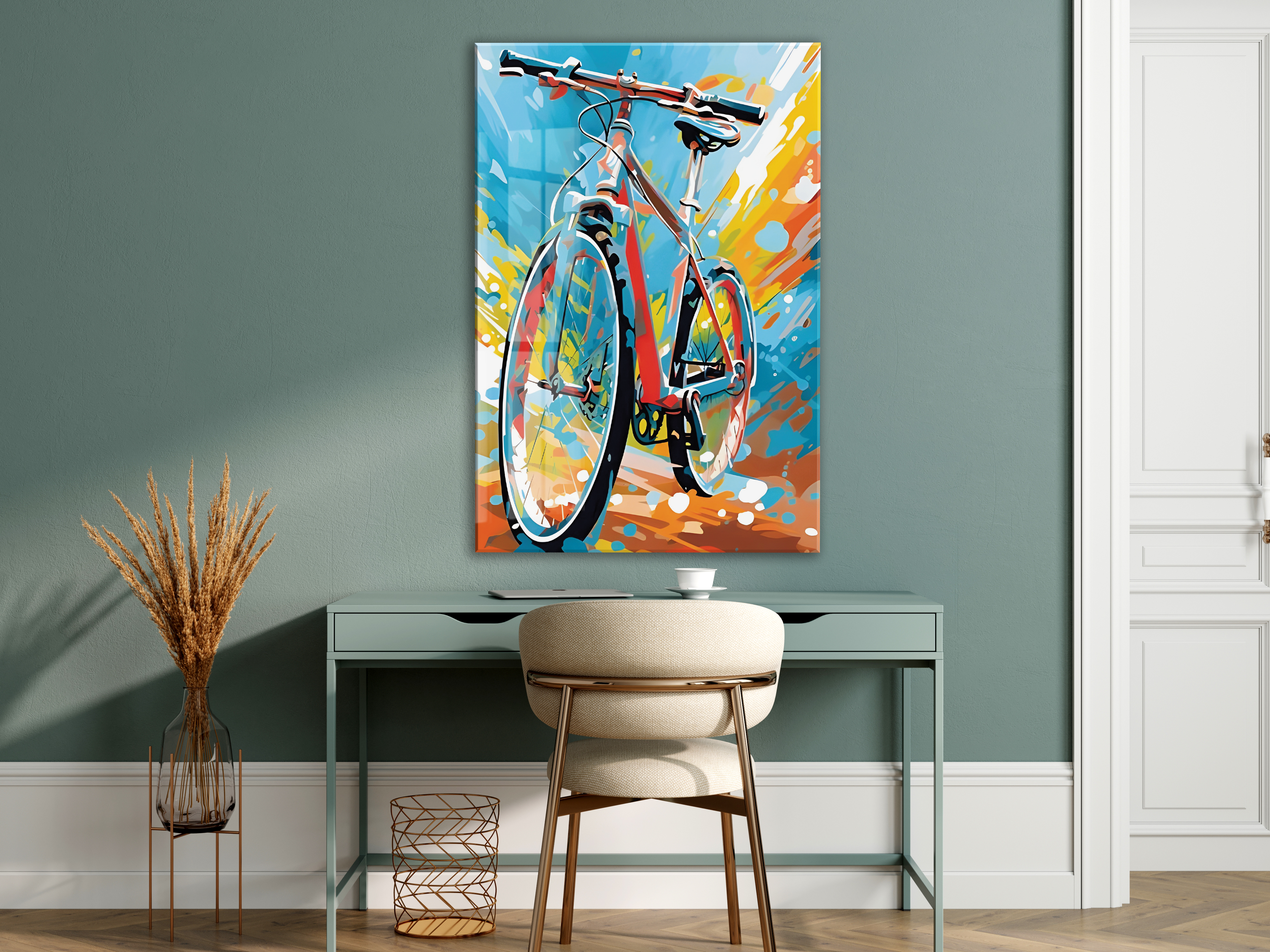Özgürlüğe Pedal – Renkli Soyut Bisiklet Sanatı- Peony049 — görsel 7